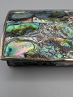 Vtg Mexican Alpaca Silver Abalone Shell Inlay Small Trinket Box