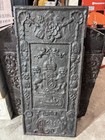 Antique  Fireplace Back Cast Iron 13 X 29 Decorated Hearth Dutch The Netherlands
