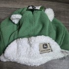 John Deere Toddler Fleece Sherpa Trapper Hat Green White Ears Flap Cap Nwt Cozy