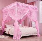 4 Corners Post Canopy Bed Curtains For Girls Full Size - Royal Luxurious Cozy Dr