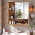 Bathroom Mirror Cabinet Wall Mounted Bamboo Space Saver Medicine Cabinet Storage