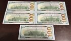 5 Notes  100 Federal Reserve Star Notes 2009 One Hundred Dollar Bills Lot Of 5