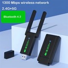 Usb Wifi Bluetooth Card 1300mbps Dual Band Usb 3 0 Card Wireless Network Adapter