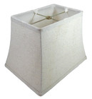 Vintage Lamp Shade Rectangular Off White Fabric Spider Mount Lined 12 x 9  X9 