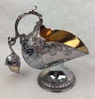 Vintage Tableware Leonard Silverplate Sugar Bowl Scuttle W  Scoop Dish Japan 50s