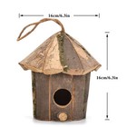 1x Handmade Wooden Bird Feeding Houses Outdoor Yard Natural Bird House Protector