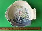 Vintage Japan Fish Shaped Lusterware Bowl Flowers Floral With Bird Luster Unique