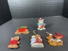 Assortment Of Teddy Bear Christmas Ornaments Lot Of 5 Vintage