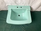 Vintage Mid Century 24x20 Aqua Blue Green Ceramic Bathroom Wall Sink 18-26e