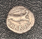 Roman Republic Mark Antony Legion Xvi Legionary Ar Denarius 32-31 Bc