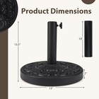 26 5 Lbs Heavy-duty Round Umbrella Stand With Adjustable Knob   Iris Pattern