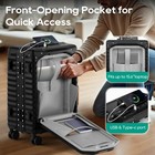 20 Inch Carry On Luggage With Aluminium Frame And Front Pocket  Pc Hardshell    