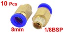 10pcs 1 8bsp X 8mm Pipe Hose Joint Air Pneumatic Connector Quick Coupler Fitting