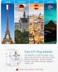 Type E F Plug Adapter  Hanycony Germany France Travel Adapter With White 