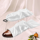 6 Pack Shoe Bags For Travel - Satin Shoe Bag With Drawstring - Ivory White Shoe