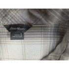 Eddie Bauer Plaid Flannel Long Sleeve Button Shirt Women Size S Neutral Taupe