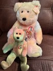 Vintage Ty Beanie Baby And Buddy Peace Set Of 2 Retired With Tags  Plush  Mwmt