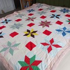 Vintage Hand Sewn Patchwork Star Quilt