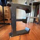 Vtg Large Industrial Salvage Metal Freestanding Distressed Decorative Letter E