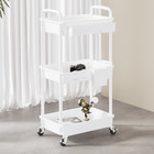 Spacekeeper 3 Tier Rolling Storage Cart With Drawers Rolling-free Shipping