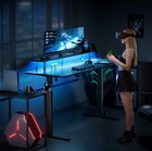Electric Standing Desk With Led Lights   Power Outlets  Height Adjustable Desk