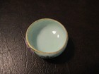 Hand Painted  Salt Cellar Dip - Pink  Floral  Green - Gold Trim-footed - Bavaria