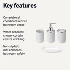 Complete 18-piece Bathroom Set With Shower Curtain  Bath Mat And Accessories  72
