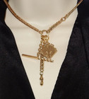 Antique Victorian Gold Filled 18  Watch Chain Necklace Locket Fob Extender 37 3g