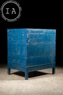 Antique Painted Oak Flat File Cabinet In Blue