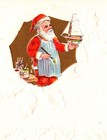 Vintage Santa Claus  Model Toy Ship  Boat  Gift Antique Christmas Postcard