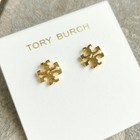 Tory Burch Kira Gold T-logo Stud Earrings On-trend Jewelry