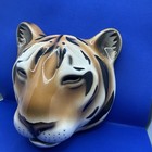 Cc040  Vintage Tiger Ceramic Mask wall Hanging Signed 1987