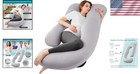 Cooling Pregnancy Pillow - 65   Full Body U-shape Maternity Support  Light Grey