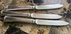 Lot Of 3 Vintage To Antique Silverplated Hollow Handled Fruit Knives                 