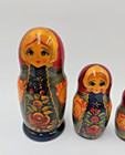 Set Of 5 Russian Matryoshka Nesting Dolls Hand Painted Signed From Russia