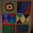 Avanguard Color Create Abstract Acrylic Painted Glass Window Pane Panels 32x27 