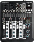 Professional 4-channel Dj Audio Mixer For Karaoke   Podcasting  Bluetooth Mixing