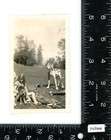 Kids Playing With  Great Dane Puppies Pet Dogs -  Vintage Snapshot Animal Photo