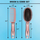 2 Pack Conair Detangle   Style Hair Brush Set  Wide Tooth Comb   Travel Brush