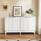 55  Buffet Cabinet With Storage  Fluted Sideboard With Doors
