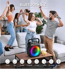 Karaoke Machine  Portable Bluetooth Speaker With 2 Wireless Microphones For   