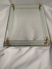 Vtg Vanity Mirror Dresser Tray Gold Lucite Clear Rod Hollywood Regency 8x11  Mcm
