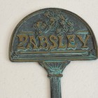 4 Vintage Brass Verdigris Garden Spikes Herb Stakes Parsley Sage Dill Oregano