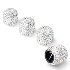 Tire Valve Stem Caps  Handmade Crystal Rhinestone 4 Pack  White