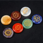 7pcs set Natural Chakra Crystal Gemstone Engraved Stones Reiki Healing Gift