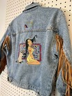 Vintage 90s Disney Store Denim     Jean Jacket Pocahontas Girls L 10 12 Seefringe