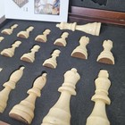 Professional Wooden Folding Chess Set Board Game W  Storage   Felted Pieces New