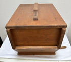 Rare Primitive Antique Square Wooden Butter Churn
