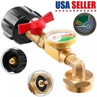 Propane Refill Adapter 20lb To 1lb Converter With On - Off Control  Brass