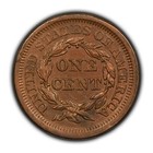 1853 1c Braided Hair Large Cent - Unc Dets - Sku-y5944